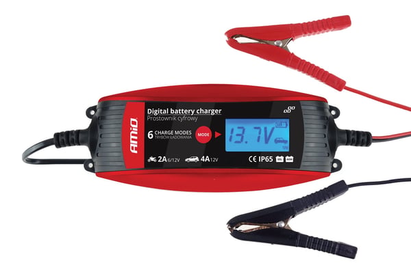 Digitaalinen tasasuuntaaja akkulaturi 6V 12V - 2A 4A - DVL DBC AMIO-02088