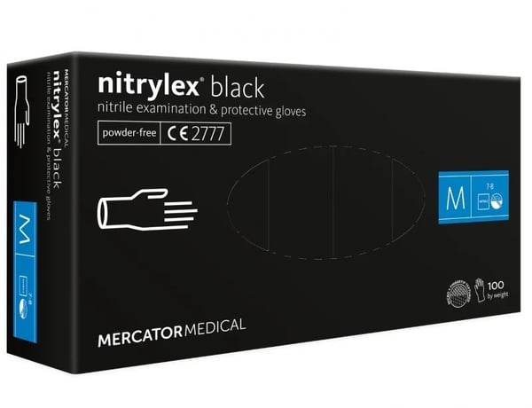 Sorte nitrilhandsker Mercator Nitrylex Basic størrelse L 100 stk.