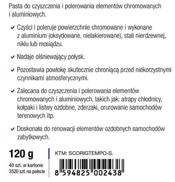 TEMPO kromikiillotustahna 120g
