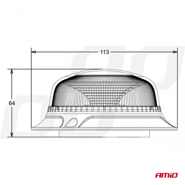 Mini vilkkuva varoitusvalo 18 LED magneetti matala R65 R10 12V 24V W21m AMIO-02925