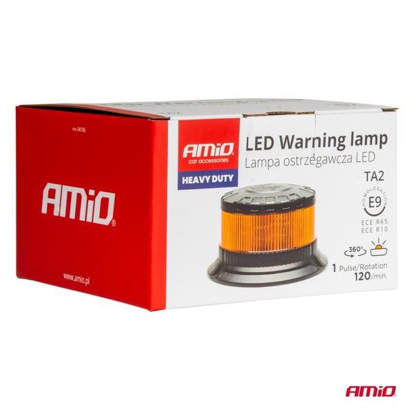 Vilkkuva LED-varoitusvalo W28B 12V 24V AMIO-04106