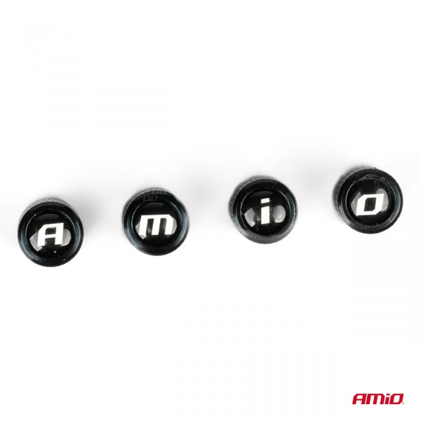 Aluminiumsventilhætter, sorte, AMIO-03277