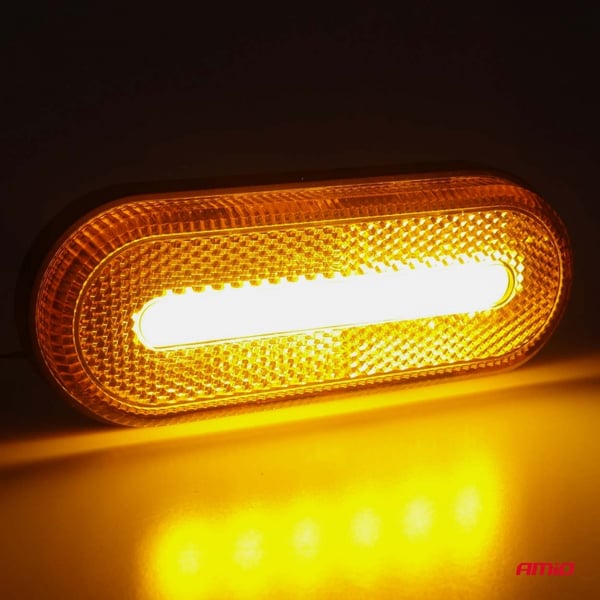 LED markeringslampe OM-01-O oval orange AMIO-02374