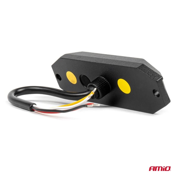 Flad advarselsblinklampe 4x3W LED R65 R10 12V 24V AMIO-03929