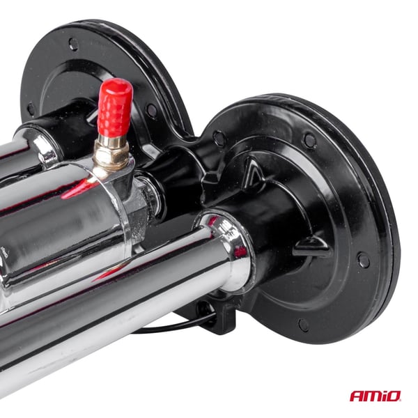 Äänitorvi, äänimerkki, kaksoisfanfaari, kromi, 12V, 24V, AMIO-03617