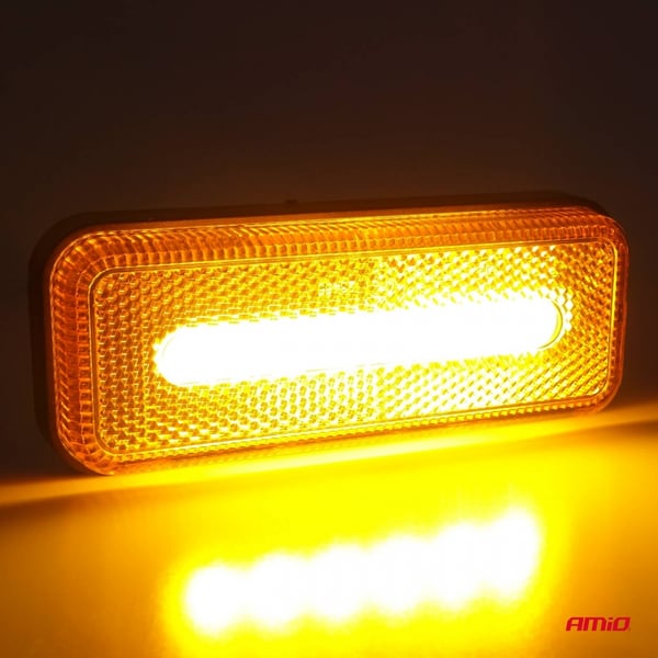 LED markeringslampe OM-02-O rektangulær orange AMIO-02376