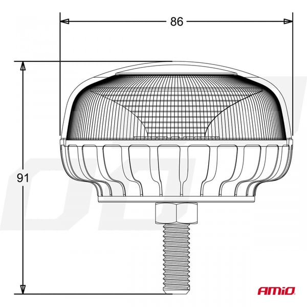 Mini blinkende advarselslampe 18 LED skrue R65 R10 12V 24V W21sb AMIO-02923