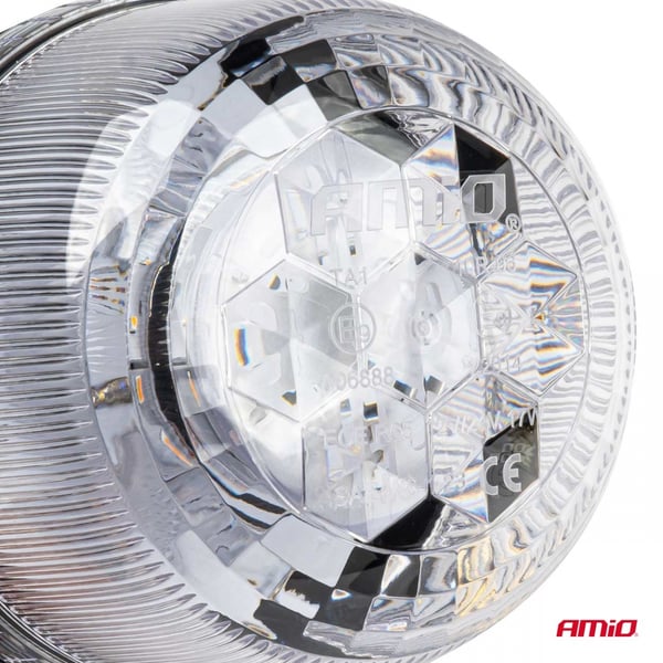 Blinkende advarselslampe 24 LED W25SB 12V 24V AMIO-03339