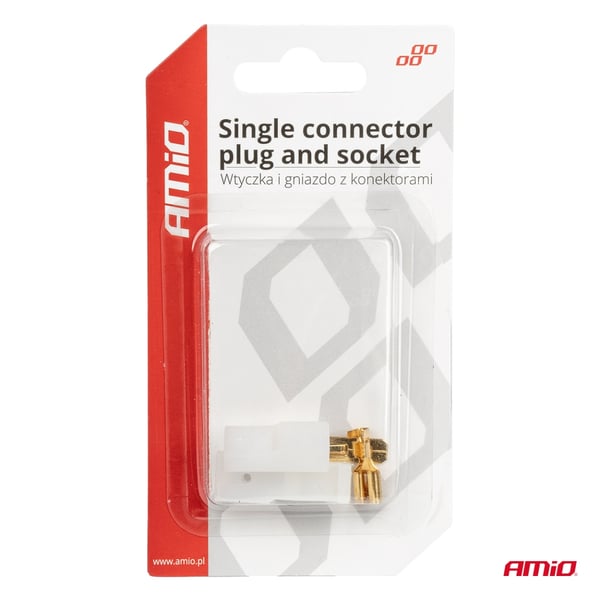Stikdåse kubestik 1 PIN + stik AMIO-03511