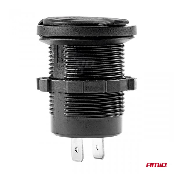 Vandtæt oplader med 2x USB-stik 12V 24V MOD-03 AMIO-02853