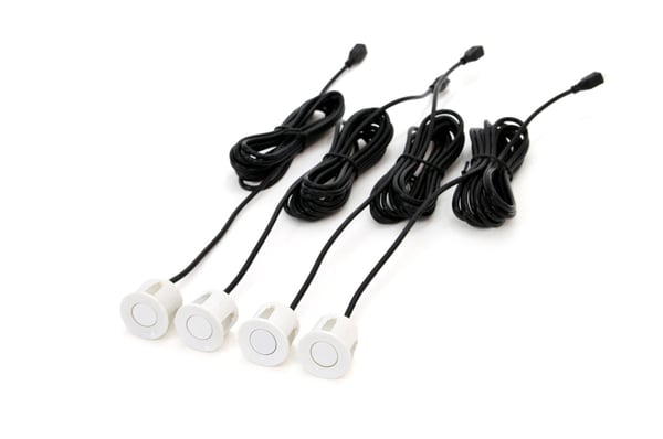 TFT01 4,3" parkeringssensorsæt med HD-501-IR kamera, 4 sensorer hvid