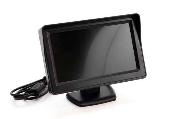 TFT01 4,3" parkeringssensorsæt med HD-501-IR kamera, 4 sensorer hvid