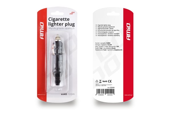 Cigarettænderstik EURO 12V 24V AMIO-02049