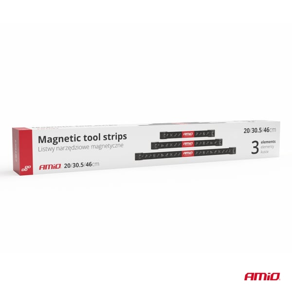 Magnetiske værktøjsholdere 1x20cm 1x30,5cm 1x46cm sæt AMIO-04263