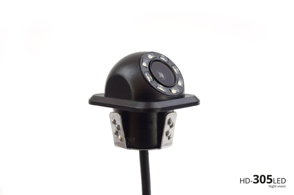 TFT02 4,3" parkeringssensorsæt med HD-305-LED-kamera, 4 sensorer, sort "GULD"