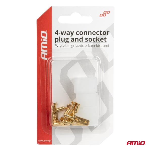 Stikkontakt kube elektrisk stik 4 PIN + stik AMIO-03514
