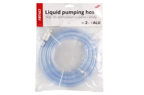 Brændstofaftapningsslange med aluminiumpumpe, selvansugende AMIO-02404