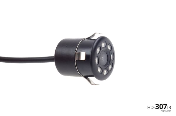 TFT02 4,3" parkeringssensorsæt med HD-307-IR kamera, 4 sensorer, sort "GULD"