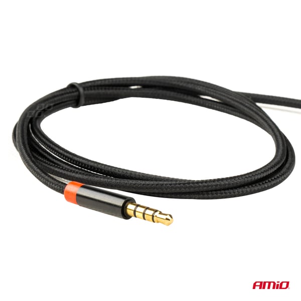 AUX MINI JACK kabel 3,5 mm flettet 200 cm AMIO-03270