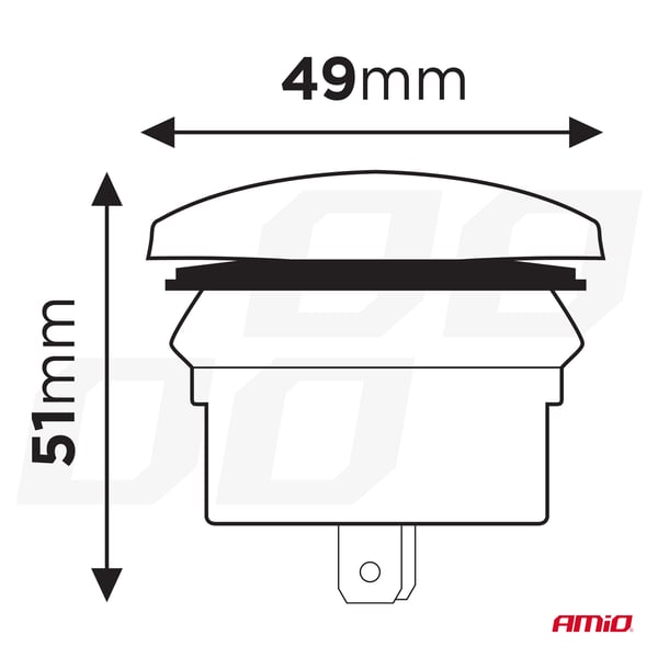 Biloplader med USB-stik, vandtæt, bådformet, 2x USB 12V 24V AMIO-04228