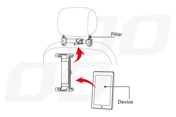 Auton niskatuen tabletin pidike THOLD-02 AMIO-02187