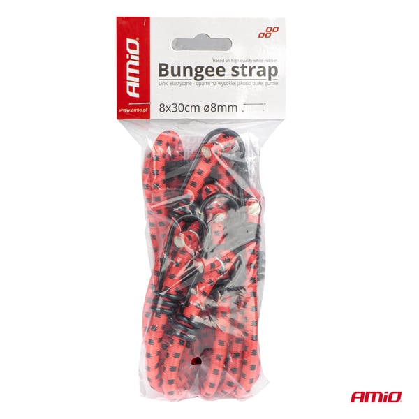 Elastiska gummiremmar för att säkra bagage, 8-armad, 30 cm ø8 mm BSTRAP-01 AMIO-01146