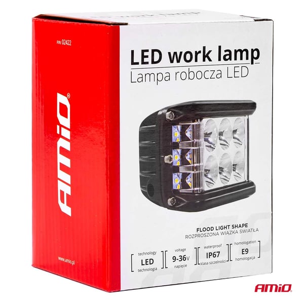 LED arbejdslampe søgelys AWL08 12V 24V AMIO-02422
