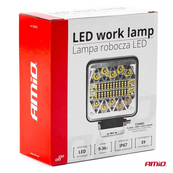 LED arbejdslampe søgelys AWL15 26LED 12V 24V AMIO-02429