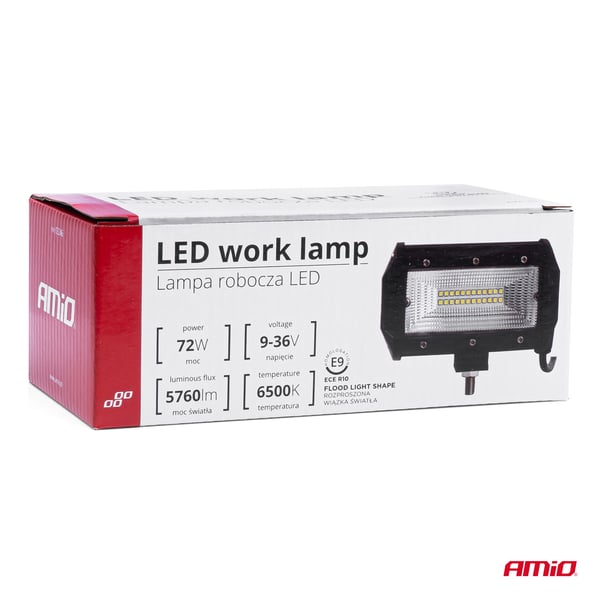 LED arbejdslampe søgelys AWL35 24 LED 72W 12V 24V AMIO-03246