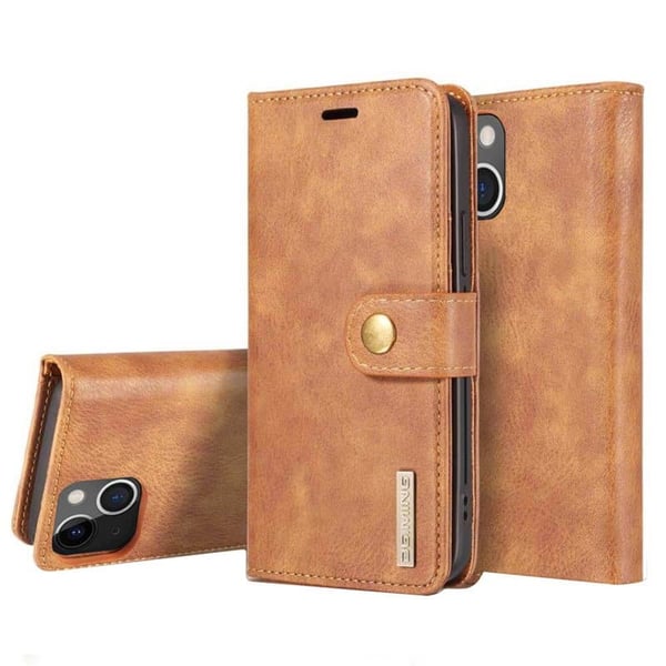 Mobil lommebok DG-Ming 2i1 til Apple iPhone 14 Plus - Brun