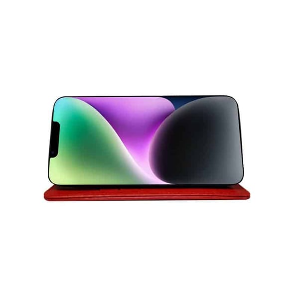 Lompakkokotelo 3-kortti Apple iPhone 14 Plus - Punainen