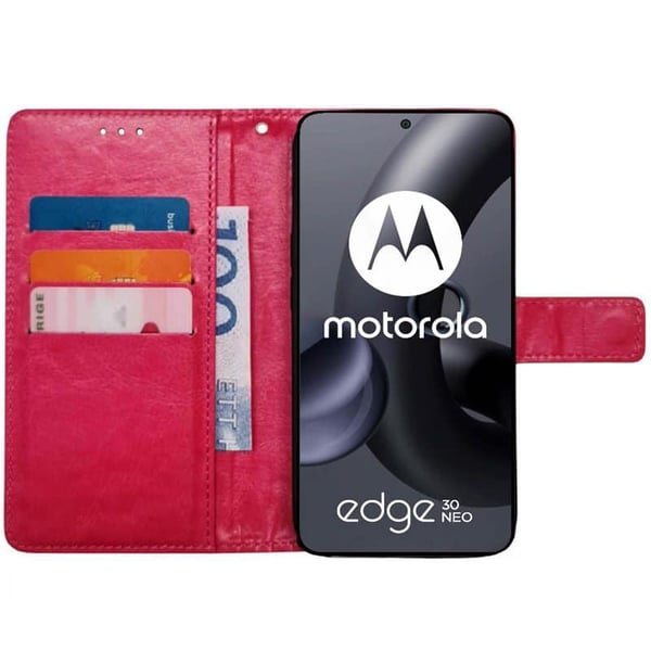 Lommebokdeksel 3-kort til Motorola Edge 30 Neo - Rosa