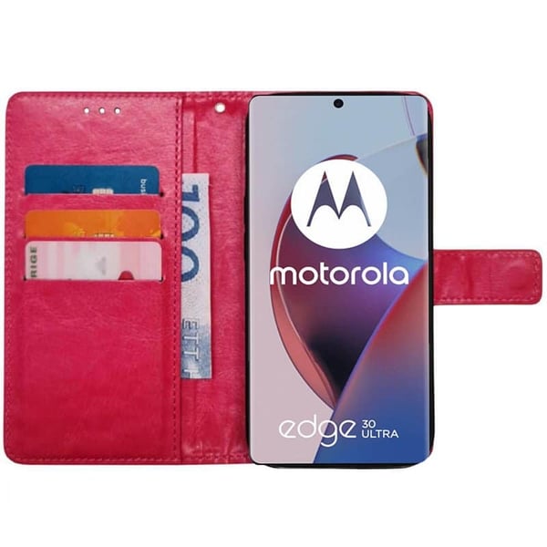 Plånboksfodral 3-kort till Motorola Edge 30 Ultra - Rosa