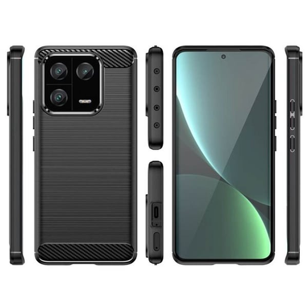 Børstet silikone cover til Xiaomi 13 Pro - Sort