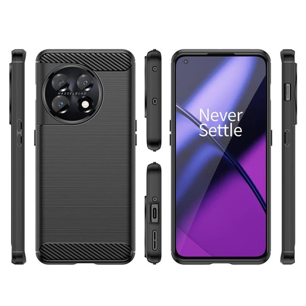 Harjattu TPU kuori OnePlus 11 - Musta