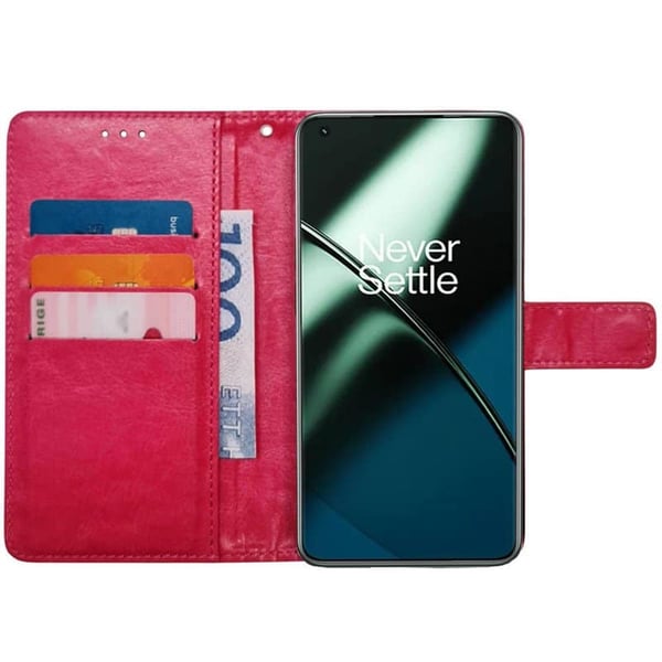 Lommebokdeksel 3-kort til OnePlus 11 - Rosa