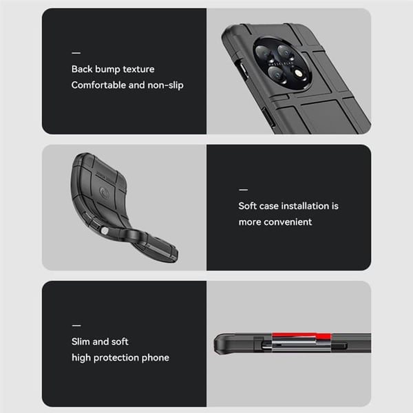 Rugged Shield kuori OnePlus 11 - Musta
