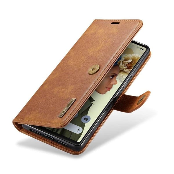 Mobil lommebok DG-Ming 2i1 til Google Pixel 6 Pro - Brun