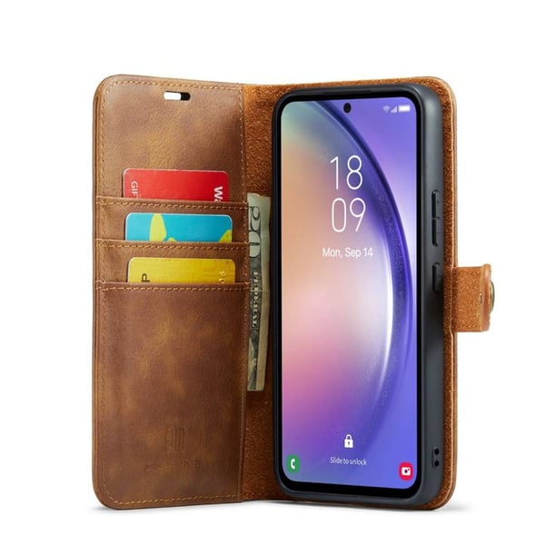Mobil lommebok DG-Ming 2i1 til Samsung Galaxy A54 5G - Brun