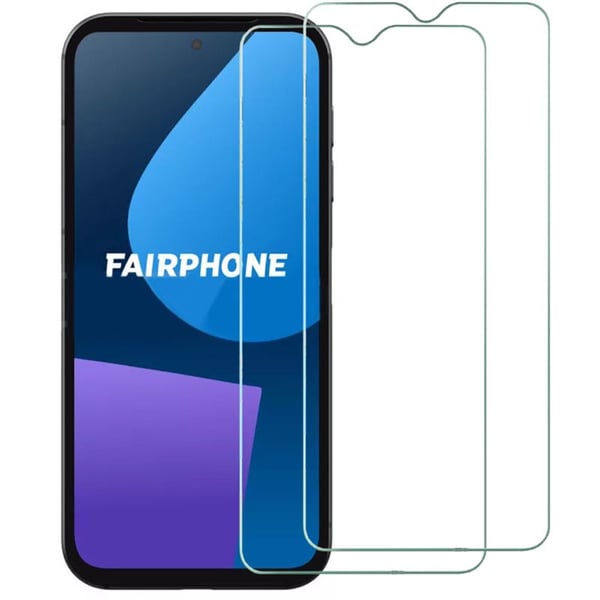 2-Pak HÃ¦rdet glas skÃ¦rmbeskytter til Fairphone 5