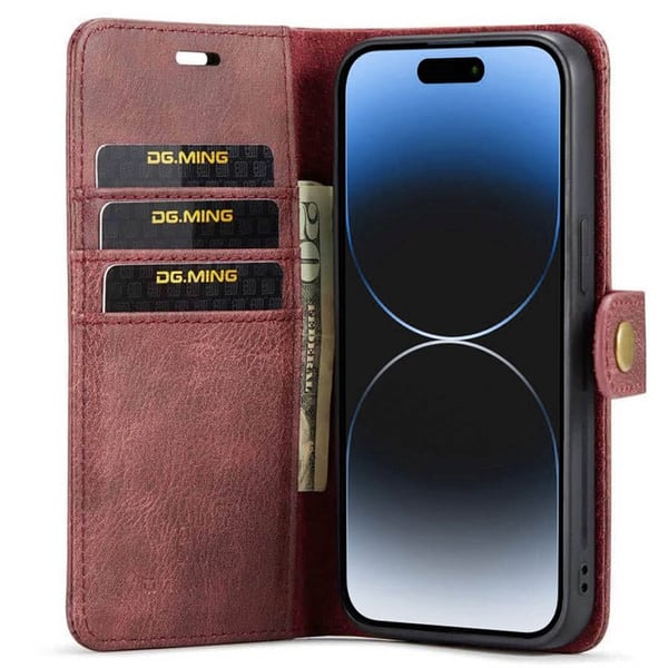 Wallet DG-Ming 2i1 til Apple iPhone 15 - Rød