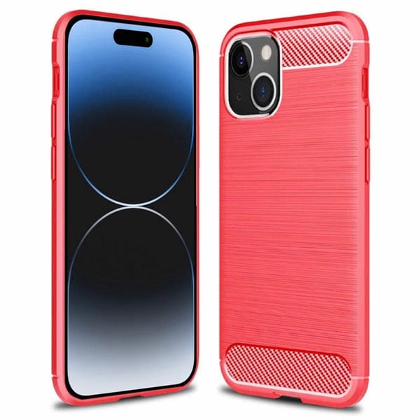 Børstet silikone cover til Apple iPhone 15 - Coral