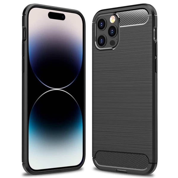 Børstet silikon deksel til Apple iPhone 15 Pro Max - Svart
