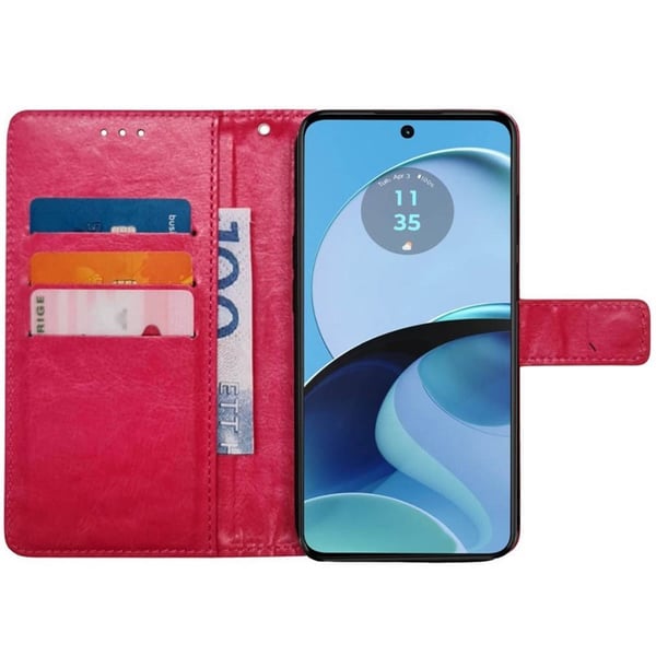 Wallet cover 3-kort til Motorola Moto G14 - Lyserød