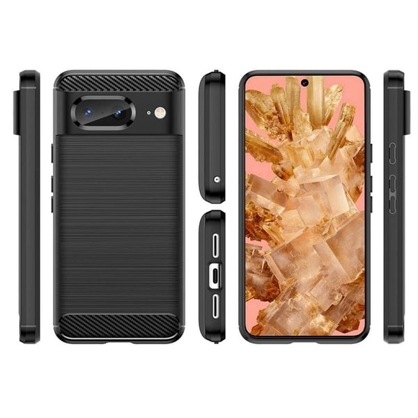 BÃ¸rstet silikone cover til Google Pixel 8 - Sort