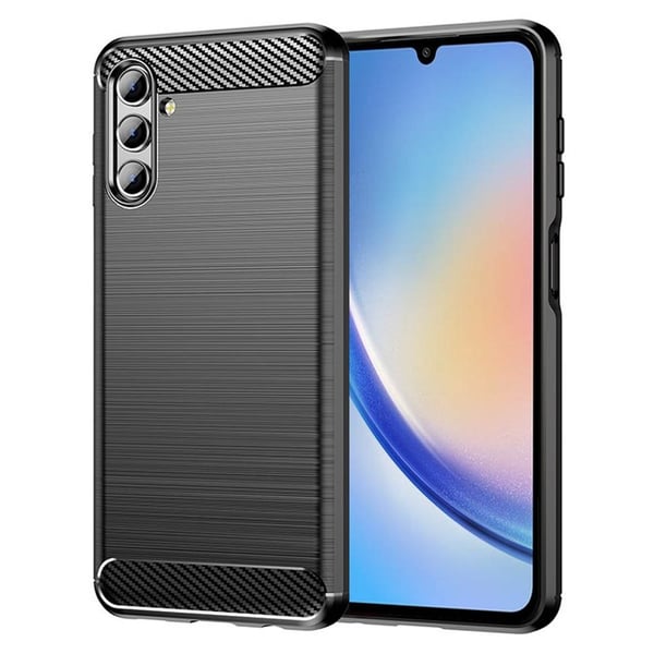 Harjattu TPU kuori Samsung Galaxy A05s - Musta