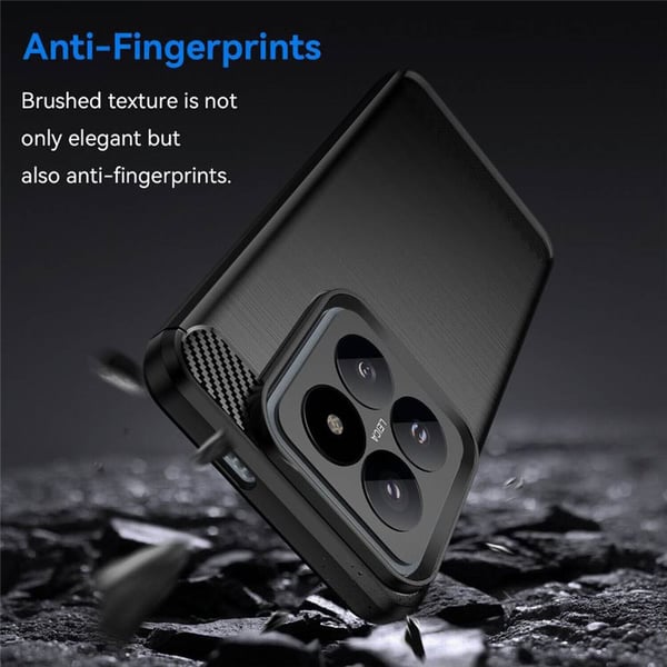 Børstet silikone cover til Xiaomi 14 - Sort