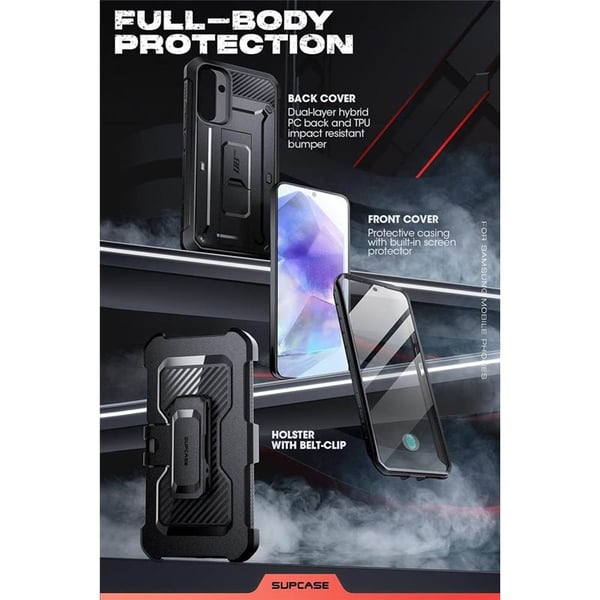 SUPCASE UB Pro kotelo Samsung Galaxy A55 - Musta