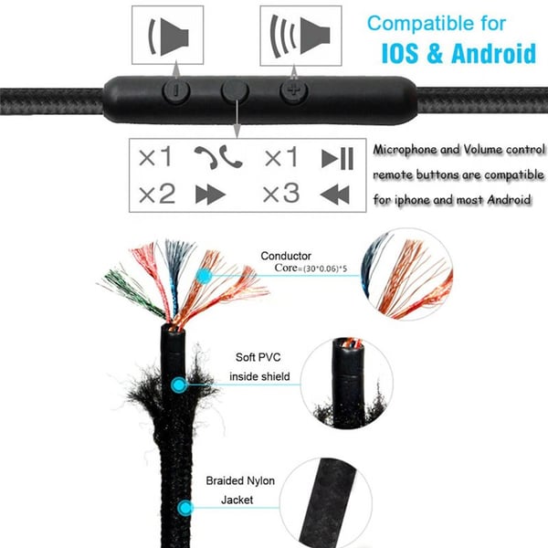 Lydkabel med mikrofon til Sennheiser HD4.30