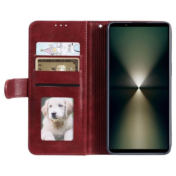 Lommebokdeksel 6-kort til Sony Xperia 1 VI - Burgunder